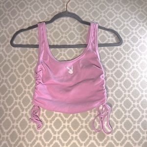 Playboy by PACSUN Pink Cropped Top Small